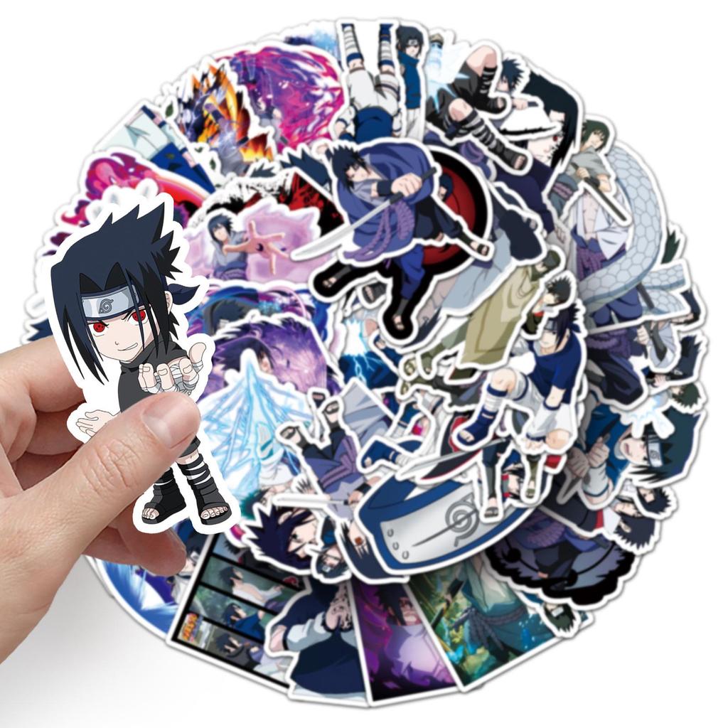 50 Uchiha Sasuke Waterproof Stickers for Phone, Laptop, Thermos, and Journal - Naruto Anime Decor