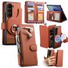 Magnetischer Reißverschluss Kartenfach Geldbörse Klapp Leder Handyhülle Für Samsung FOLD 7 6 5 4 3 Ringhalter Tasche Buch Ständer Hülle