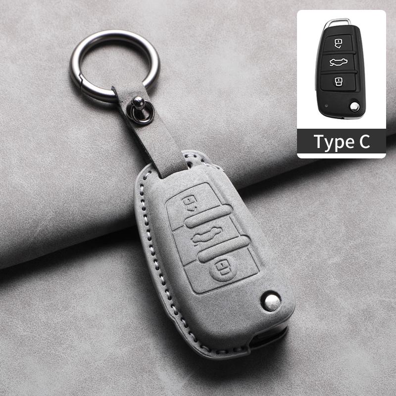 

Leather Car Key Cover Case For JAC Rui Feng M4 L5 E4 V7 T6 REFINE Car Remote Key Fob Cover Case Keychain Protector Shell