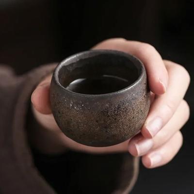 Household Japanese Stoneware Tea Cup Ancient Style 80ml Master Cup Handmade Retro Coffee Mug Afternoon Tea