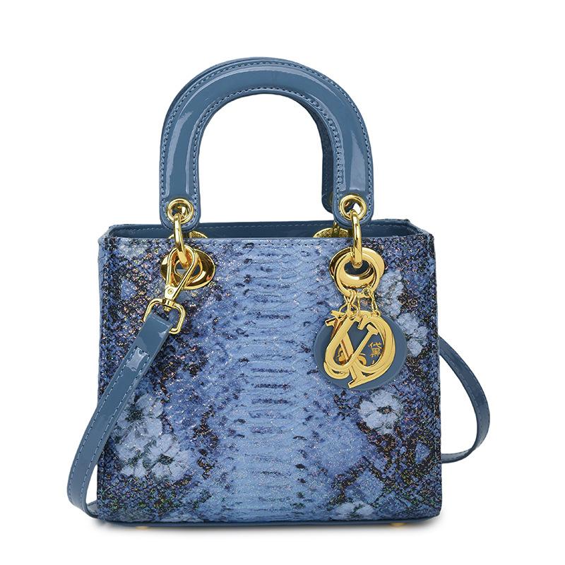 Snake-patterned Hand-held Princess Bag, Fashionable Single-shoulder Crossbody Bag, Trendy Women's Bag