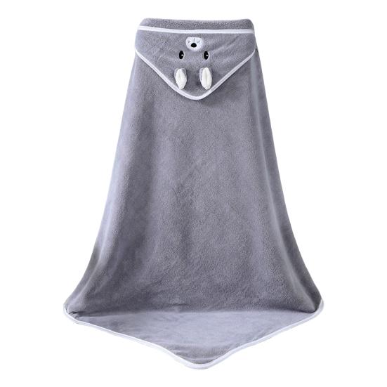 Children Bath Towel Cartoon Animal Embroidery Decor Soft Microfiber Highly Absorbent Newborns Swaddle Blanket Sweat-Absorbent Pad Body-drying Cape