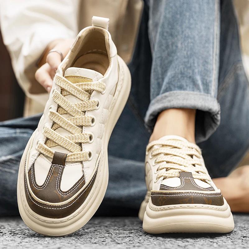 Мода Новая Роскошная Повседневная Обувь Уличная Теннисная Обувь на Мягкой Подошве Мужские — фото 6