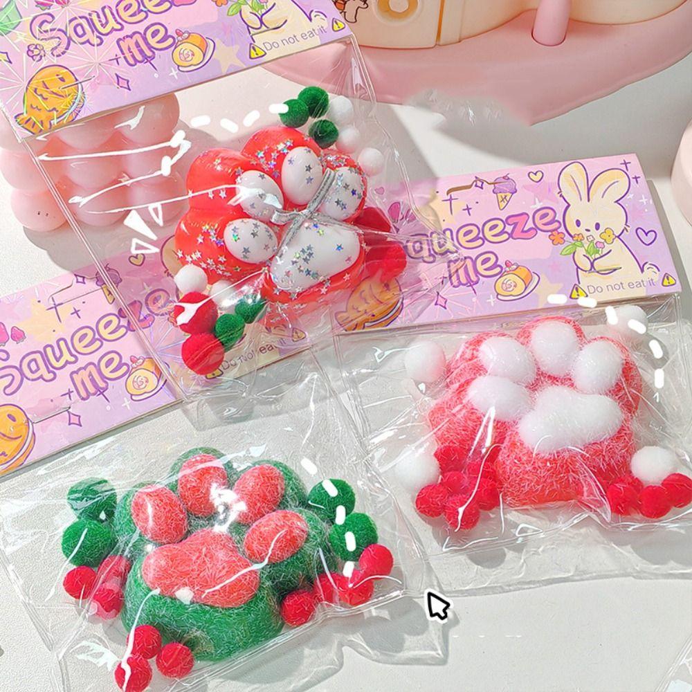 

Силіконова різдвяна іграшка Cat Paw Squeeze Toys Slow Rebound Cat Paw Pinch Toy Kids Tricky Doll Style E
