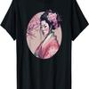 Modern Ukiyo-e Beautiful Asian Woman with Cherry Blossoms T-Shirt