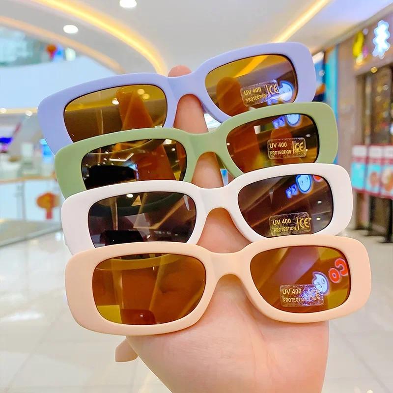 Occhiali da Sole Rettangolari per Bambini Protezione UV400 Montatura Quadrata Ragazzo Ragazza Occhiali da Sole Estivi Nuovi Bambini Neonato Oculos De Sol