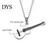 Men Women Rock Guitar Pendant Stainless Steel Necklace Jewelry Musician Gift