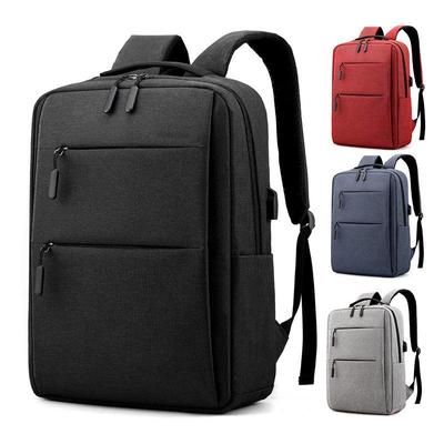 Unisex-Rucksack, lässig, geschäftlich, mit doppeltem Verwendungszweck, 14 Zoll hoch, hohe Kapazität, externe USB-Schnittstelle, 4 Farben erhältlich, Nylongewebe, einfache Mode
