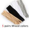 5 Pairs Women Toe Silk Socks Nylon Solid Thin Japanese Style Soft Elastic Endurable Sweat-Absorbing Breathable 5 Finger Socks