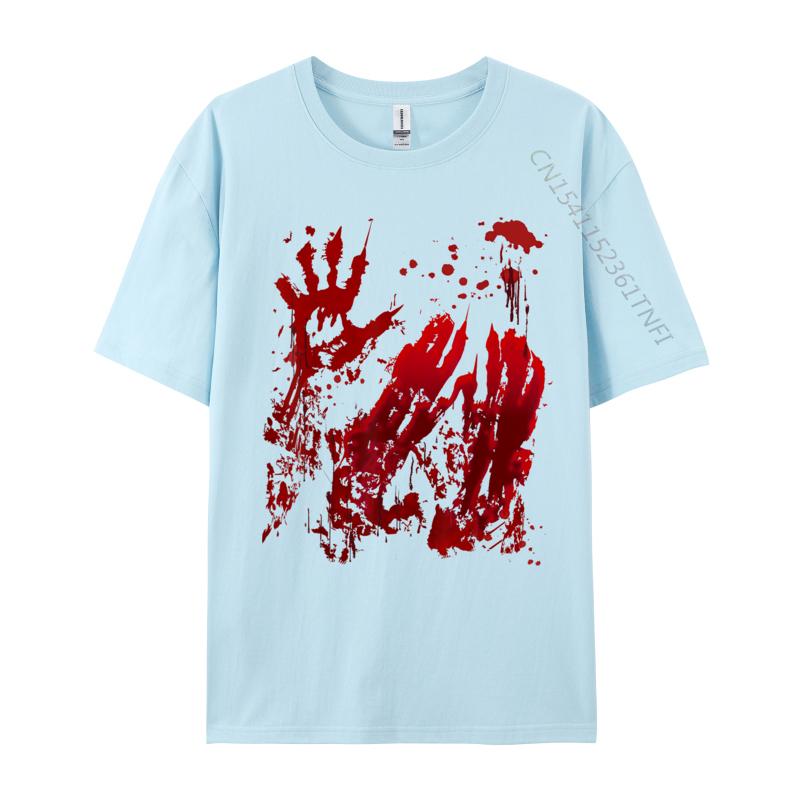 

Bloody Red Blood Splatter Halloween Zombie Fashionable Luxury Designer T-Shirts Coupons Pure Cotton Mens T Shirt Simple Style 4XL