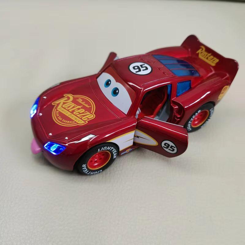 Toy Story Model Car Lightning Mcqueen Metal Diecast With Lights Inertial Pull-Back Wheel Spit Out Your Tongue Cars Toys 3 Kid Friendly Entertaining