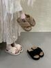 Hairy Cross Small Open-toed Round Head Thick-soled Slippers Outer Wear 2025 Fashion Casual Beach Cool Slippers