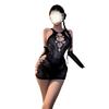 Crispy lingerie open-file breasts passion suit transparent temptation sexy one-piece netwear one-piece suspenders net socks