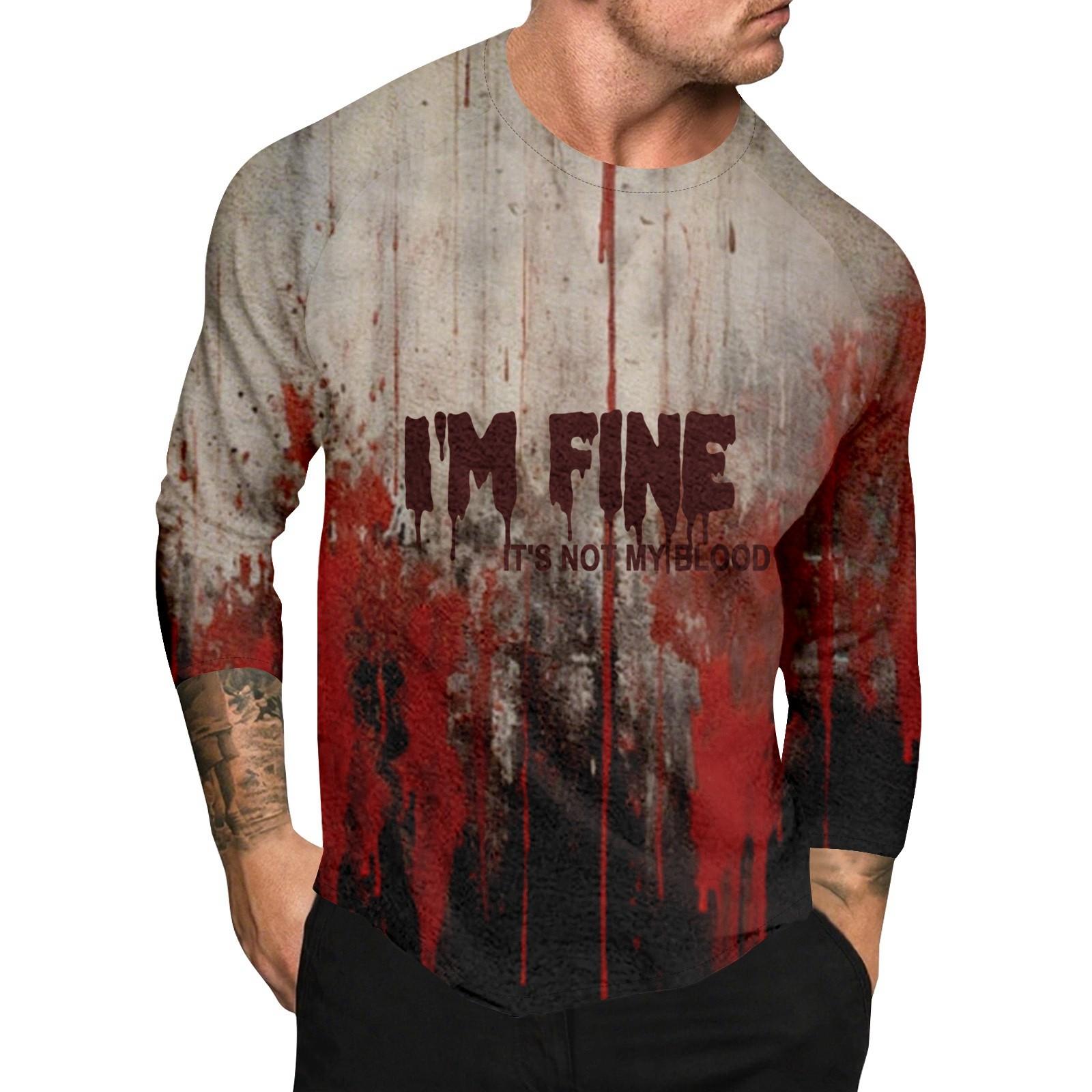 

Мужской топ с длинным рукавом реглан с принтом на Хэллоуин XL арбуз красный