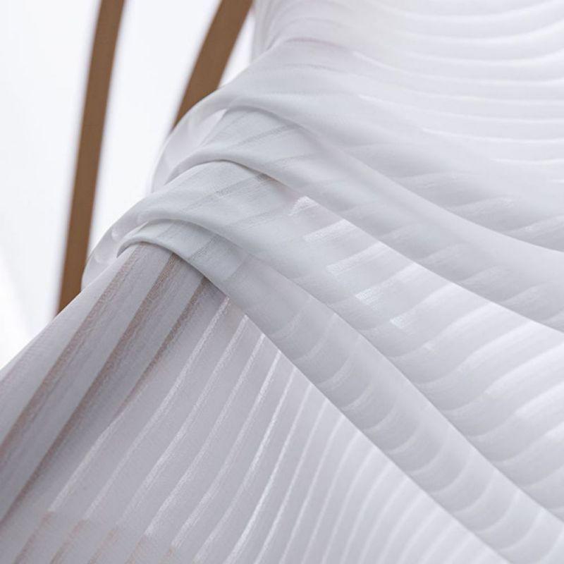Transparent Gauze Curtains Striped Sheer Curtain