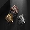 Stainless Steel Metatron Ring Adjustable Size Archangel Signet Lotus Flower Ring Solomon Geometry Supernatural Women Jewelry
