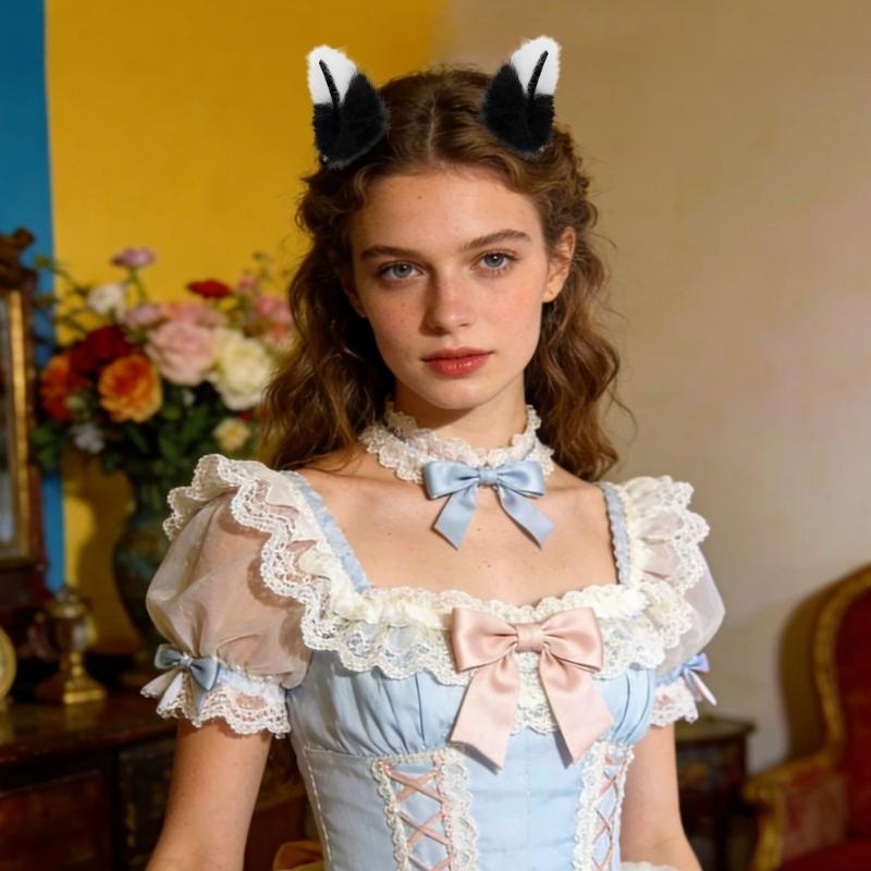 2Pcs Plush Animal Ear Headband Hairpin For Women Girls And Kids Soft Hair Accessory For Cosplay Party Halloween