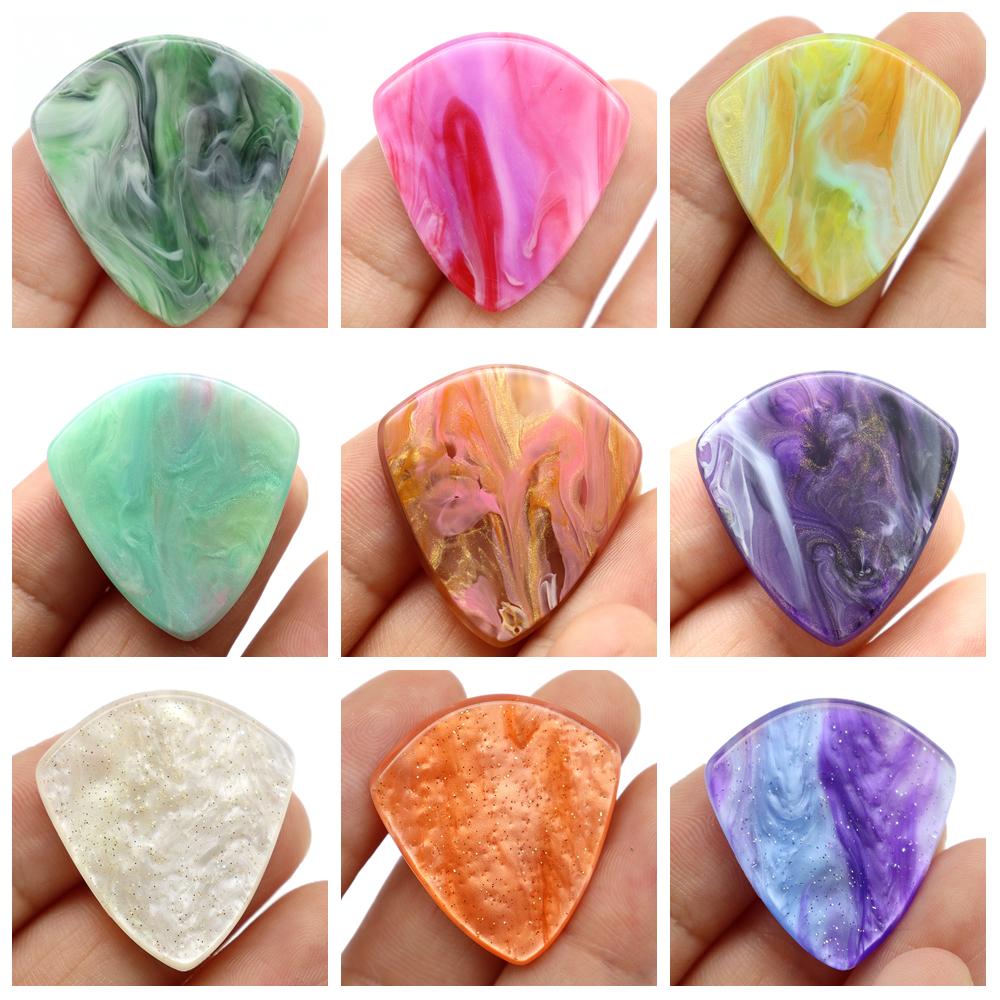 3Pcs Resin Guitar Picks Electric Guitar Parts Picks Accessories 9 Kinds Color Picks With Box