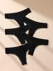 5Pcs Women Thongs Sexy Lace Panties Low Waist Underwear Girls Briefs G-String Breathable Ladies Panty Black Female Lingerie S-XL