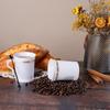 Plastic Coffee Mugs 8 Oz Coffee Cups With Handle White Gold Rim Disposable Tea Cup Soup, Espresso Mug, Hot Or Cold Drinks