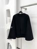 Small Shawl Cloak Jacket Double-sided Wool Coat Short Design Autumn and Winter Women's Black Camel