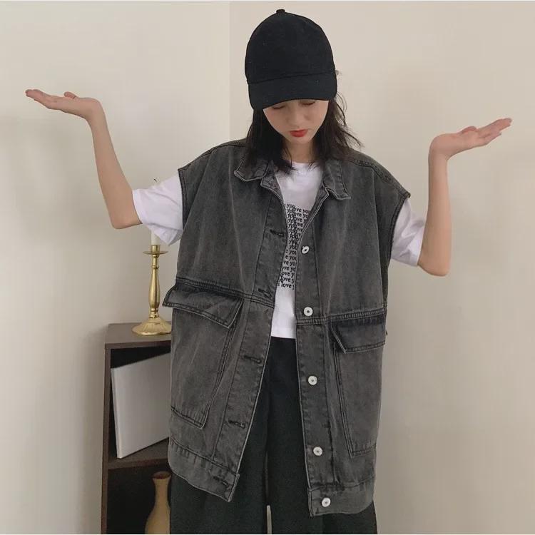 "2020 Autumn Women's Korean Denim Vest - Trendy, Loose, Sleeveless Waistcoat"