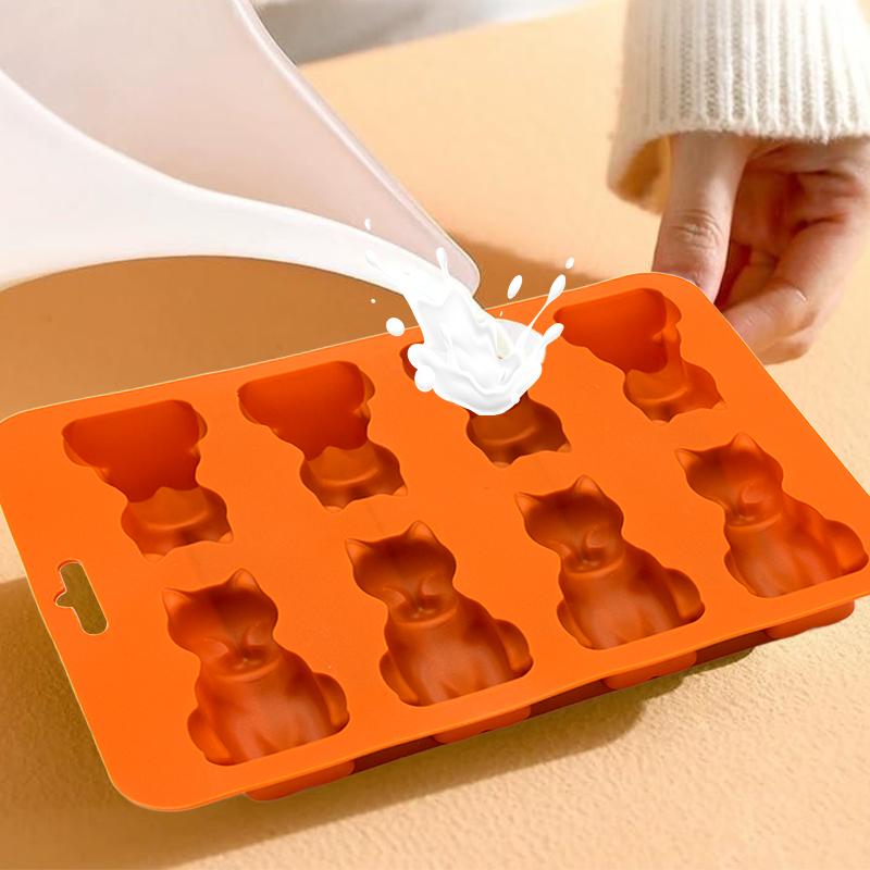 1pc 3D Cat Ice Cube Mold Easy To Release Silicone Ice Hockey Machine Suitable for Cold Drinks Whiskey and Cocktails BPA Fre