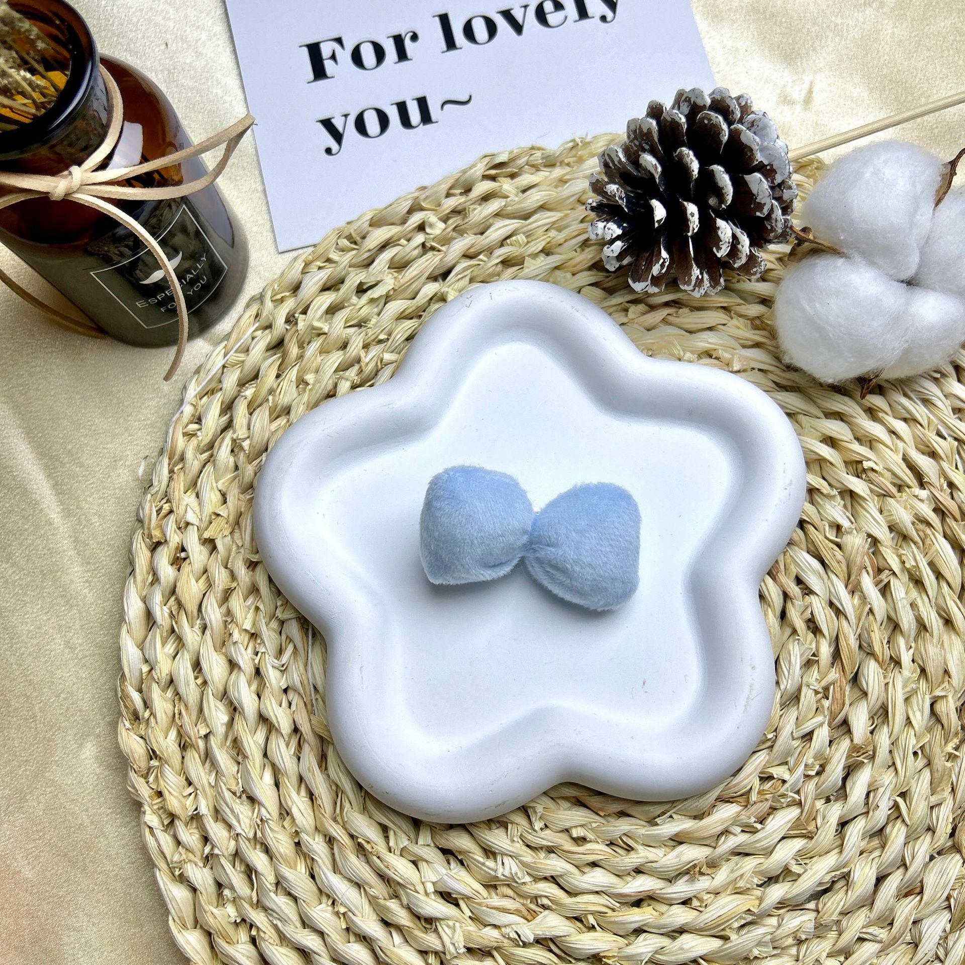 Handmade Plush Cotton Bow Hair Clip - Cute, Sweet, Versatile Duckbill Accessory