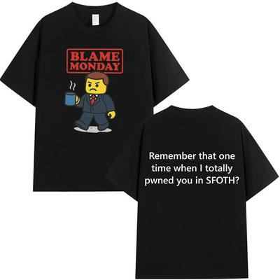 Blame John Funny Shedletsky Forsaken Meme Graphic 100%cotton Men's Shirt Shirt Y2K Summer Women's Fashion Oversized Streetwear