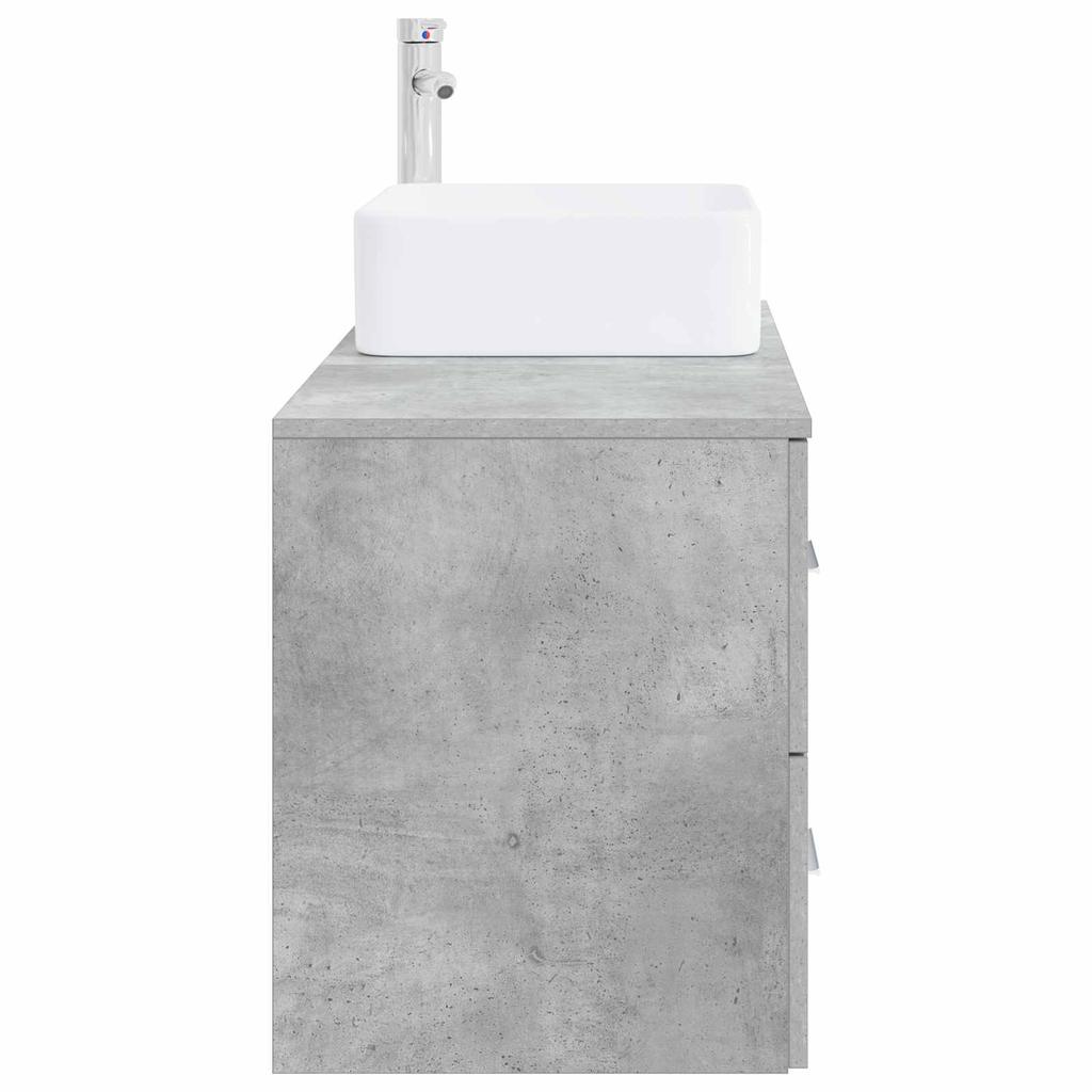 Bathroom Furniture Set 2 Pcs Concrete Grey Engineered Wood