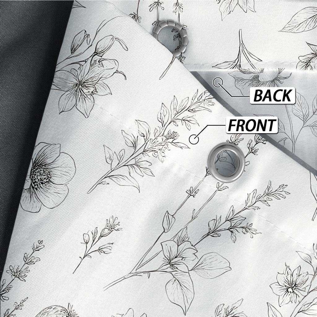 1PC Floral Pattern Printed Shower Curtain, Waterproof, with 12 Hooks, Bathroom Showers, Bathtub, Fashionable Home Use