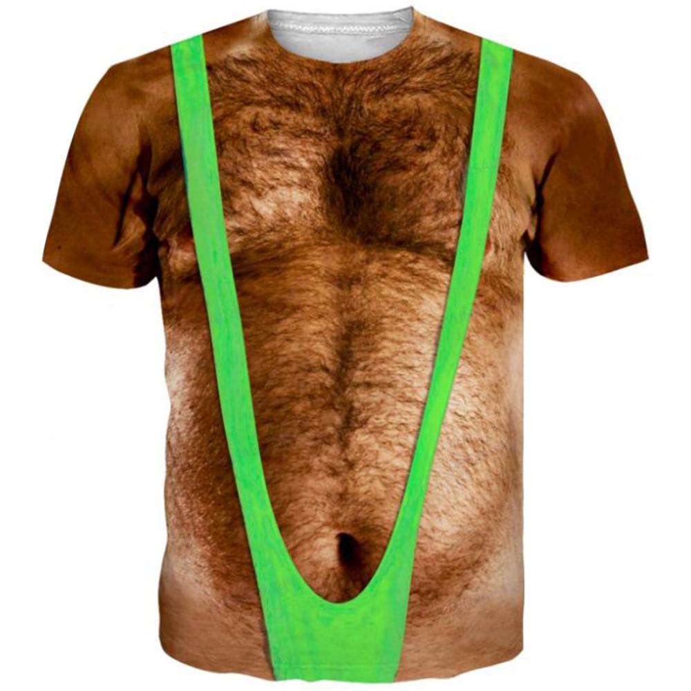 Funny Hairy Chest Graphic T Shirt Men 3d Printed Muscle Fake Abs Short Sleeve T-shirt Summer Spring Cosplay Costume Tee Shirts