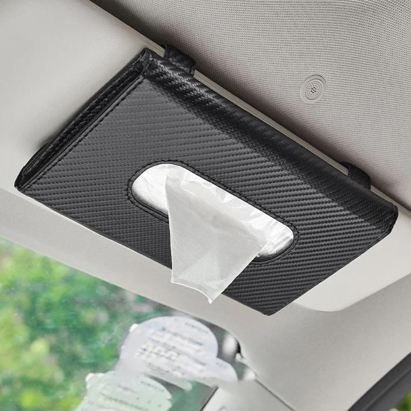 Car Tissue Box Towel Car Sun Visor Tissue Box Holder Auto Storage Decoration