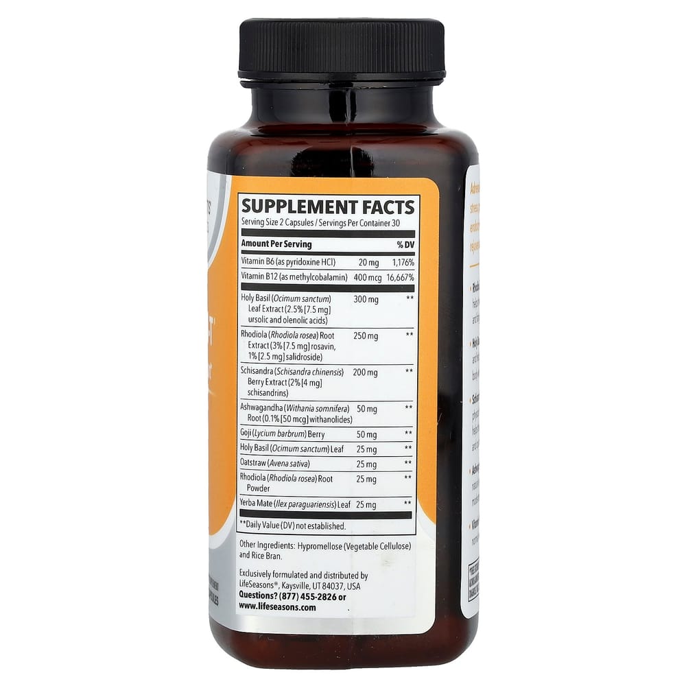 LifeSeasons Adrenal-T Adrenal Support Veggie Capsules, 60 Count