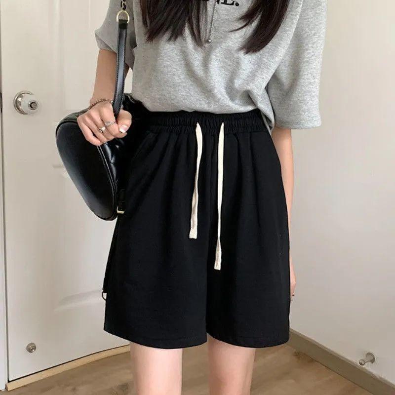 Pantaloncini Estivi in Puro Cotone da Donna Larghi e Casual Sportivi a Gamba Larga Pantaloncini Casual