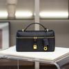 23Cm first layer ostrich pattern cowhide lunch box bag genuine leather shoulder bag fashion messenger bag simple small lock women's bag