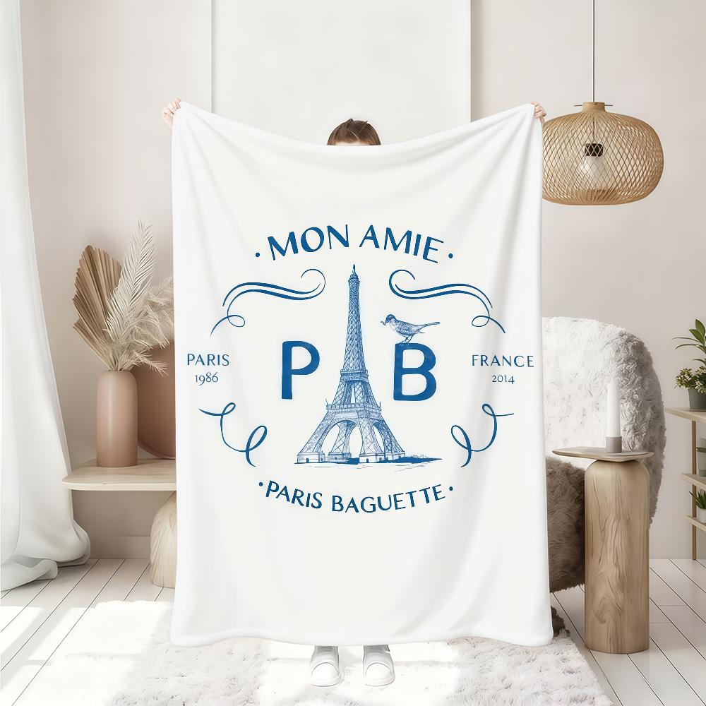 Luxurious P Paris B Baguette E Blanket Soft Throw Blanket for Home Bedroom Bed Sofa Picnic Travel Office Rest Cover Blanket Gift