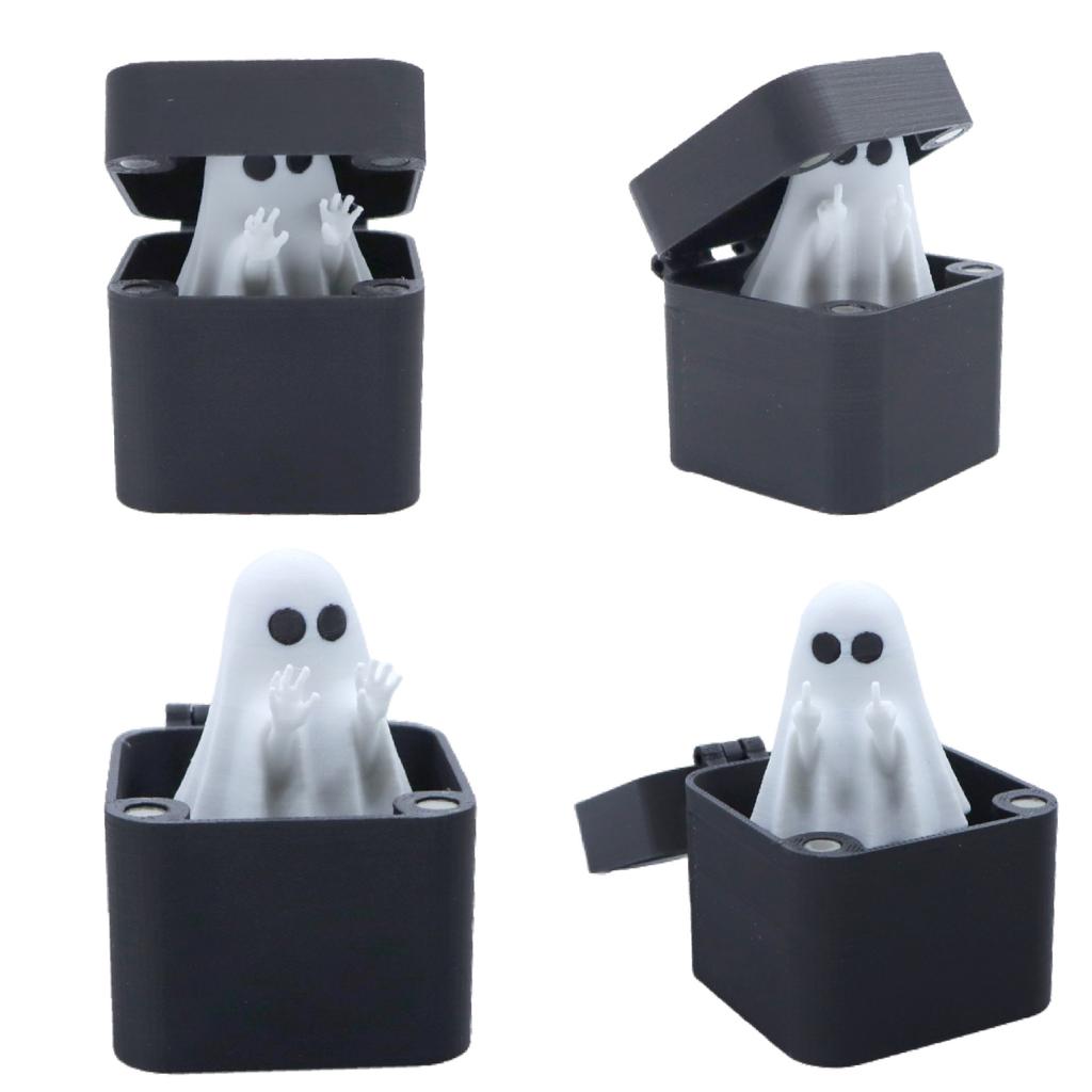 Halloween Middle Finger Cute Ghost Statue Creative Prank Parody Stress Relieving Puzzle Office Desk Decoration Halloween Gift