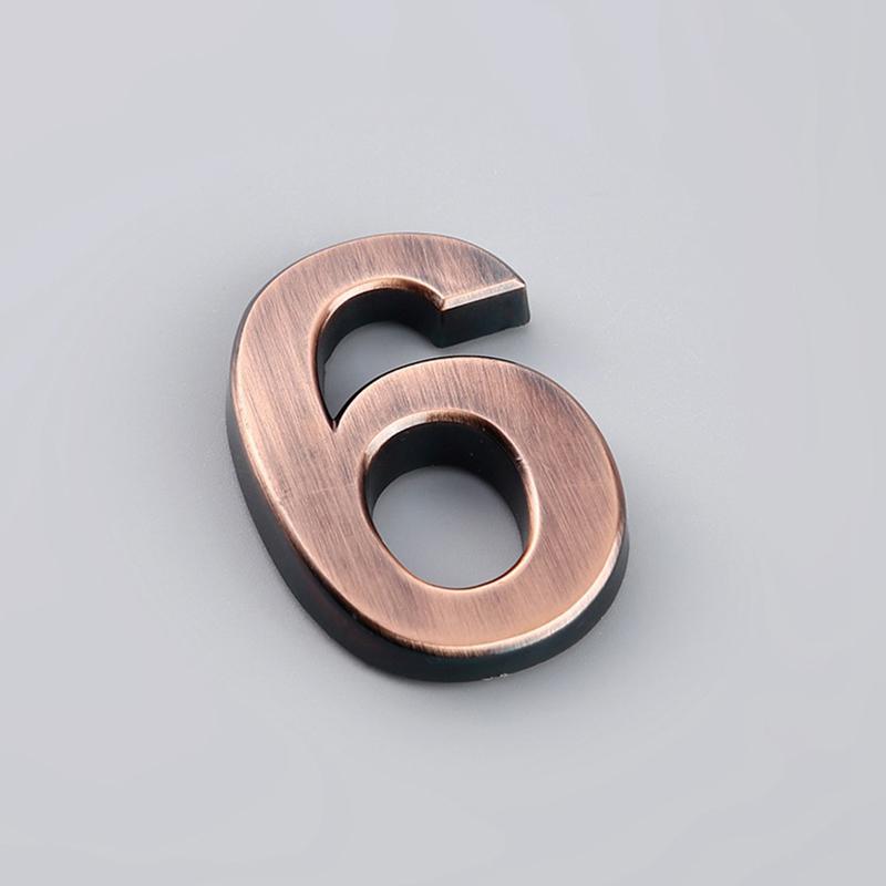 1.9-Inch Bronze Digital Label Door Head Stereoscopic El Door Number Digital Practical Number Sign