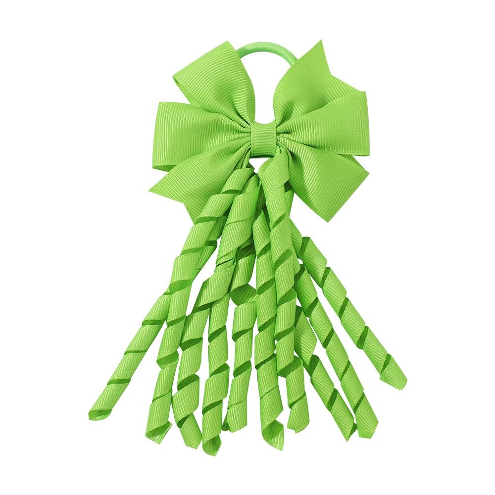 

11Colors 3.54 Elastic Ribbon Curly Hair Bow Ties Rope for Baby Girls Ponytail Holder Bowknot Headwear Kids Hair Accessories