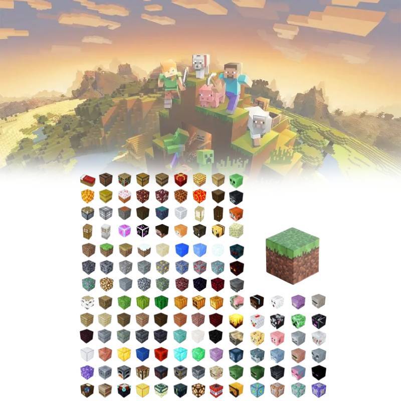 50pcs Magnetic Building Blocks Children Minecraft Style Creative Learning Toy