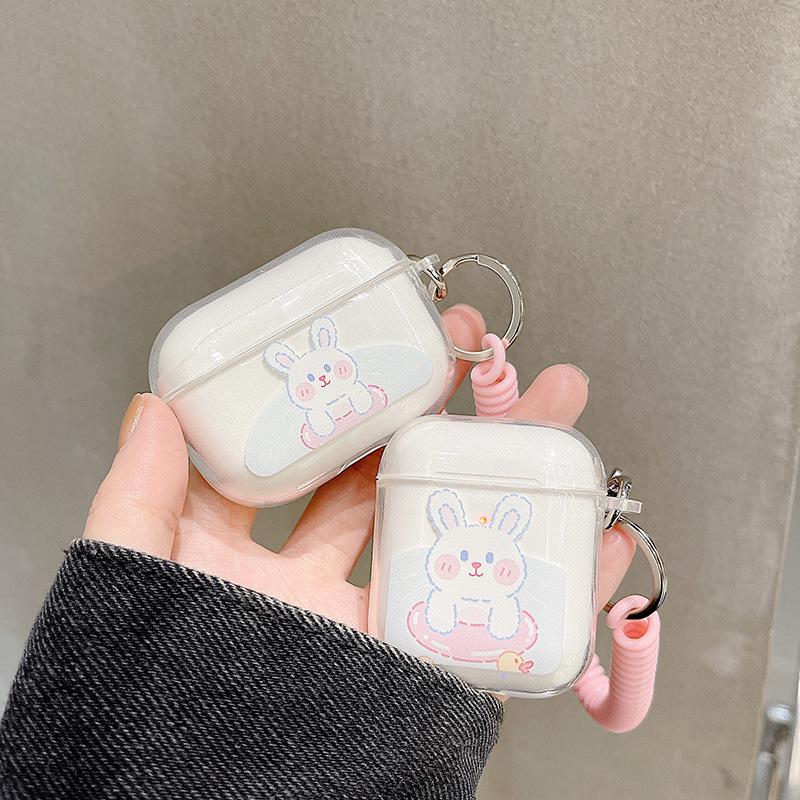 Zhitai Cartoon Rabbit Shell for AirPods Pro: 2nd/3rd Gen Wireless Bluetooth Headset Cover with Lanyard