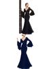 Elegant Black Fishtail Lace Evening Gown for Women