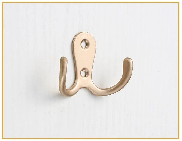 3sets Double Heads Hook Wall/Door Mounted Hanger W/screws Coat/Key/Bag/Towel/Hat/Mask Holder 53mm