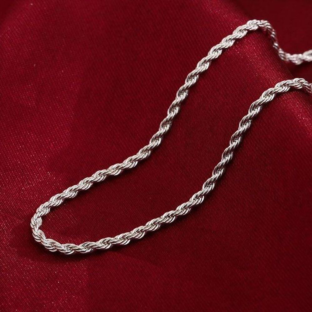 Twisted Rope Silver Chain Necklace OC