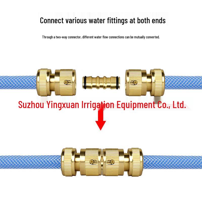 Dual-Way Copper Garden Hose Connector for Irrigation