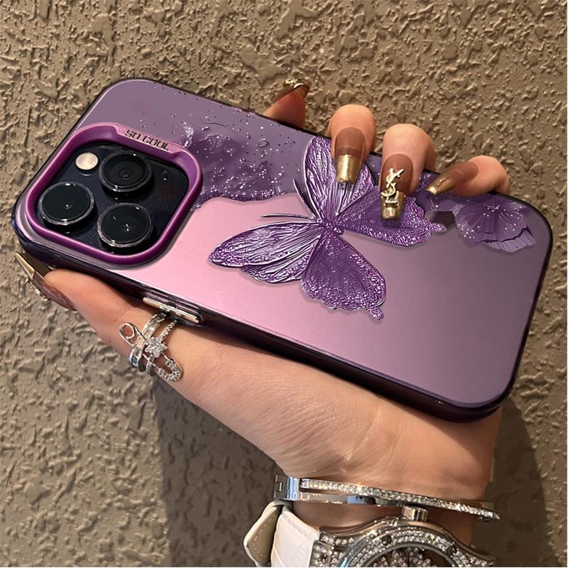 Butterfly Pattern Case For IPhone 17 16 16E 14 13 12 Mini 11 15 Pro Max X XR XS 13Pro 17 Air Anti-drop Airbag Cover Funda