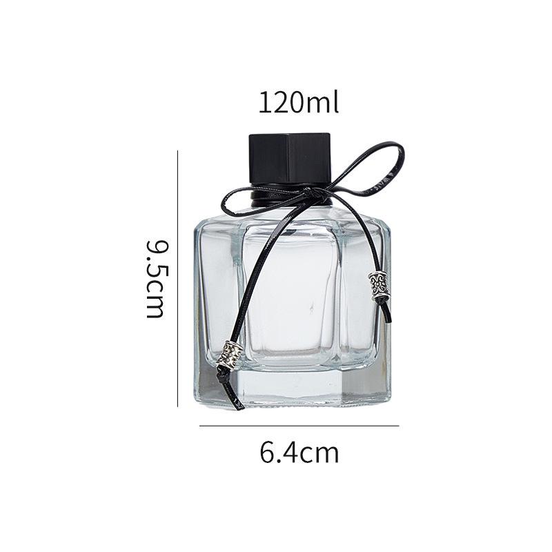 Flameless Rattan Stick Scented Oil Diffuser - Hexagonal Glass Bottle for Home & Car Decoration (Empty)
