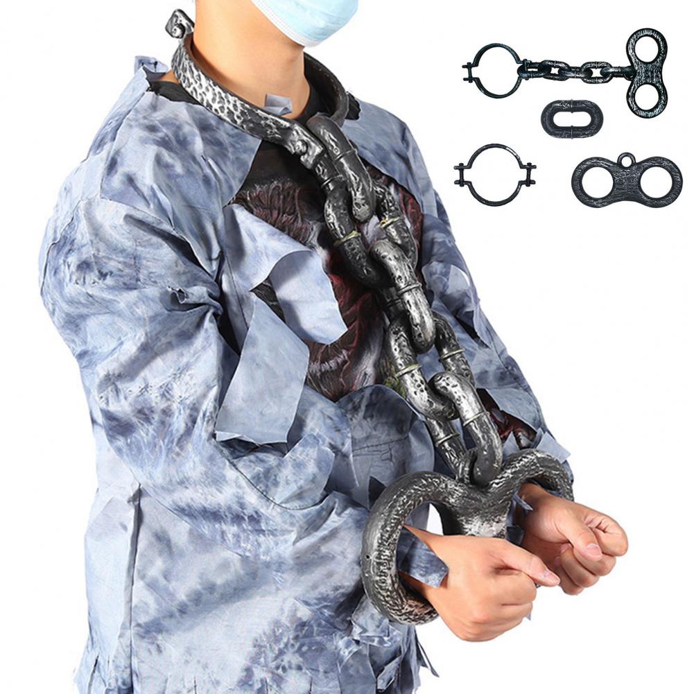 1 Set Halloween Prisoner Costume Chain Props Death Chain Decoration Accessories Cosplay Props Halloween Masquerade Party Supply