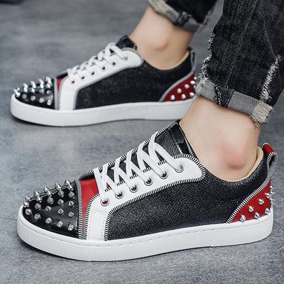 Podzimní pánské boty Módní ležérní boty Personalizované nýtované trendy boty Duch chlap Pánské plátěné boty Zelené jednoboty Pohodlné prodyšné boty
